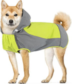 IECOii Dog Raincoats for Large Dogs,Waterproof Large Doggy Rain Jacket with Hood,Reflective Breathable Pet Rain Coat with Hood,Ideal for Adventures, Walking, Hunting in Dark,Green,XL