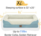 Washable Orthopedic Large Dog Bed - Removable Orthopedic Foam Dog Beds with Bolsters Waterproof Large Dogs Bed and Non-Slip Bottom Extra Large Dogs Beds Sofa