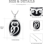 Black Cat/Fox/Owl/Panda/Butterfly/Cat/Dog Paw Print/Mushroom for Women Sterling Silver Animal Pendant Necklace Jewelry Christmas Birthday Gifts for Couples Sisters