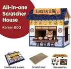 SMILE PAWS Cat Beds for Indoor Cats, Cardboard Cat House with Scratchers, Korean BBQ, Large Sturdy Cat Furniture Condo Cave Tent, Easy to Assemble Pet Toys Accessories Stuffs, Bunny Small Animals