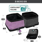 PetAmi Collapsible Dog Bowls 2 Pack, Food and Water Bowls Travel Set, Portable Pet Dish No Spill, Foldable Lightweight BPA Free Leakproof Bowls, Camping Hiking Walking Outdoor Gear Accessories, Purple