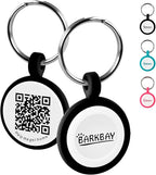 Dog Tags Personalized,QR Code Smart Pet ID Name Tag,Instant Location Alerts,Easy Online Profile Updates,No Fees,No Apps,Anti-Lost,Waterproof Silicone Dog Cat Tag for Small,Medium,Large Dogs(Black)