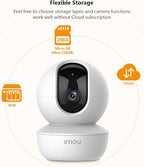 Imou 360° Security Camera Indoor with AI Human/Motion/Sound Detection, WiFi Camera Indoor Wireless 1080P for Pet/Dog/Baby, Smart Tracking, Siren, Night Vision, 2-Way Audio, Works with Alexa, 2 Pack