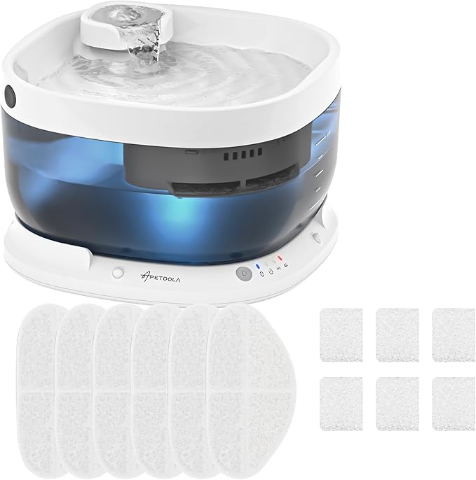Cordless Cat Water Fountain, 7L Wireless Dog Water Fountain, Battery Operated Pet Water Fountain for Cats Dogs and Multi-Pet Home