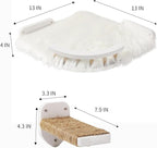 Cat Wall Shelves - 3 Steps Scratch Post & Hammock Bed, Corner Cat Furniture with Plush Covered Climbing Shelf for Indoor Cats (White)