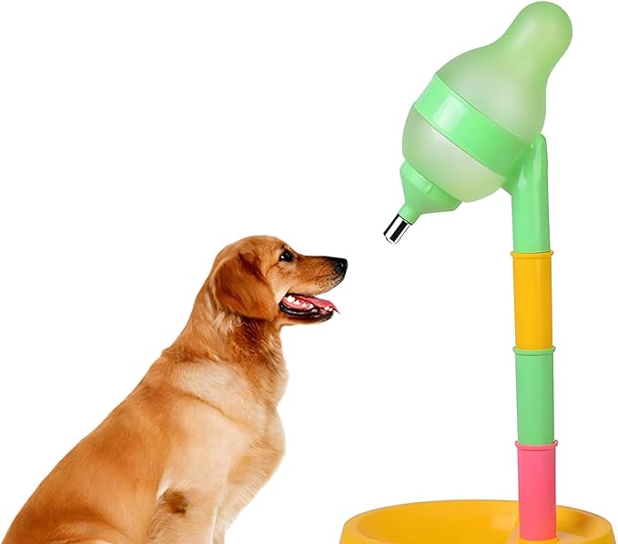 NACOCO Pet Standing Water Dispenser Cat Dog Standing Bowl with Detachable Pole Automatically Feeding Water Height Adjustable