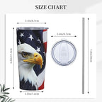 Dujiea 20oz Tumbler With Lid And Straw, American Flag Eagle Vacuum Insulated Iced Coffee Mug, Reusable Travel Cup Stainless Steel Water Bottle
