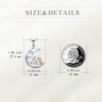 TIGER RIDER Memorial Urn Necklace for Dog Cat Pets Ashes 925 Sterling Silver Dog Paw Pendant Cremation Jewelry Memorial Ash Keepsake for Women (moon and dog)