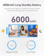 Baby Monitor with Camera and Audio, 7" 720P HD Video Baby Monitor No WiFi, 6000mAh Battery, VOX Mode, Auto Night Vision, Hack Proof, Remote PTZ