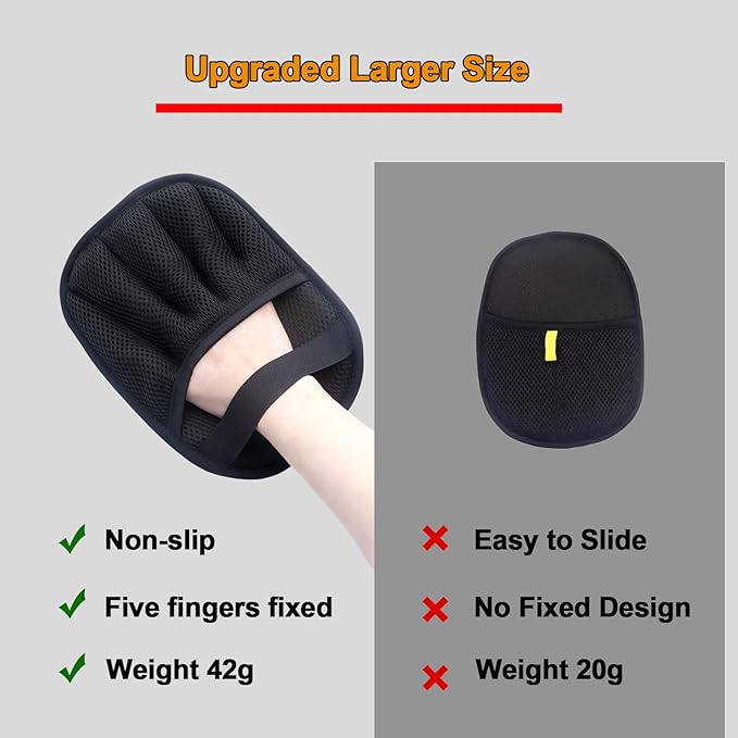 2Pcs Pet Hair Removal Glove for Cats & Dogs, with 2Pcs Toothbrush, Upgraded Five-Finger Electrostatic Pet Hair Gloves, Washable Reusable Pet Hair Remover Tool for Clothing, Couch, Carpet, Car Seat