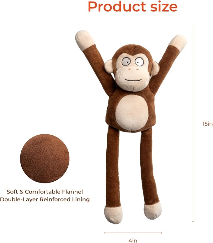 Dog Toy with Crinkle Paper & Squeaker Durable Plush Tug of War Dog Toys Interactive Soft Puppy Toy for Small Medium & Large Dogs to Keep Them Busy