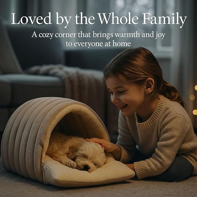 2026 Cozy Cat Cave Removable and Washable Winter Closed-Off Cat Bed Upgraded Cat Winter Bed with Soft Plush Cushion Warm Enclosed Sleeping House for Indoor Cats and Small Dogs (Green, Large)