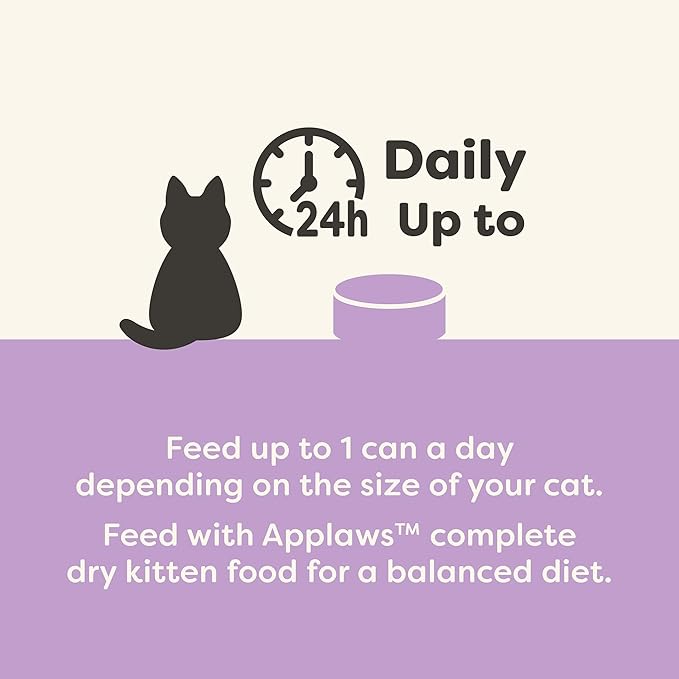 Applaws Natural Wet Kitten Food, Limited Ingredient, Grain-Free, Protein with No Artificial Additives, Kitten Variety in Broth Cans (16 x 2.47oz Cans)