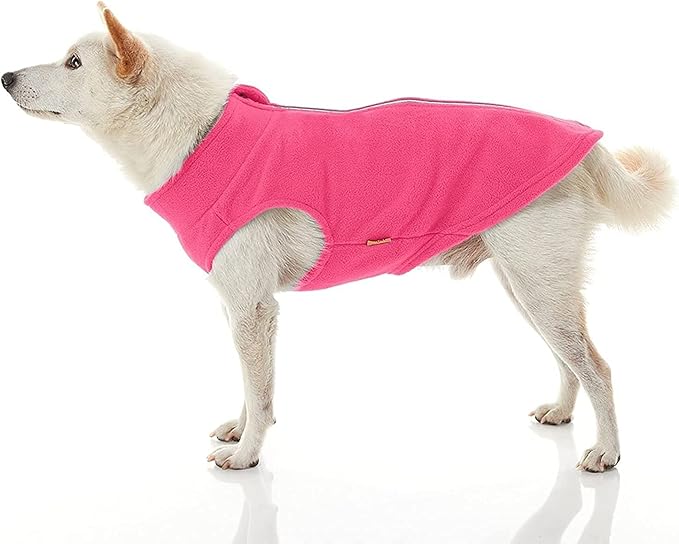 Gooby Zip Up Fleece Dog Sweater - Pink, 2X-Large - Warm Pullover Fleece Step-in Dog Jacket Without Ring Leash - Winter Small Dog Sweater - Dog Clothes for Small Dogs Boy and Medium Dogs