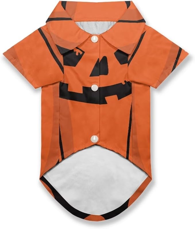 Pumpkin Dog Shirts for Small Dogs Funny Halloween Costumes for Dogs Breathable Chihuahua Clothes for Girl Boy Lightweight Yorkie Puppy Clothes Outfit Cat Vest for Luau Party Beach