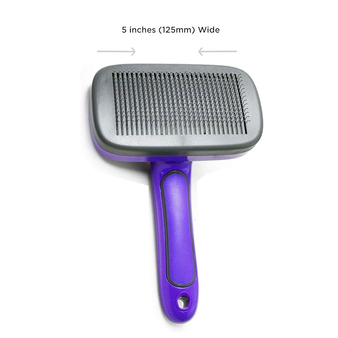 Hertzko Self Cleaning Slicker Brush for Pets, Dog & Cat Brush, Dog Brush for Shedding, Cat & Dog Grooming, Grooming Brushes for Long Short Haired Dogs Cats, Deshedding Brush, Rake, Comb