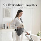 Dog & Cat Carrier Sling, Adjustable Soft Padded Shoulder Puppy Carrier, Hands-Free Dog Carrier Bag with Double Safety Buckles Premium Material for Outdoor Travel (Dark Gray, L)