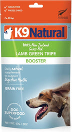 K9 Natural Freeze Dried Dog Food Topper with Verified Ingredients, Organ Meat Blend for Digestive Support, Human-Grade Freeze Dried Puppy Food & Dog Topping, Lamb Green Tripe, 2oz