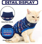BINGPET Cat Sweater,Cat Outfit Sleeveless Winter Sweater with Snowflake Pattern,Soft Turtleneck Knitted Kitten Puppy Apparel,Cute Winter Pet Clothes for Cold Weather