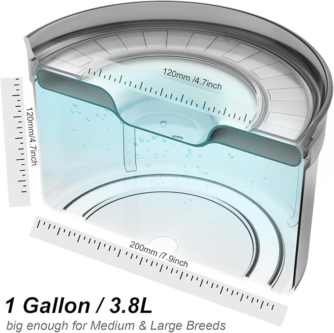 1Gallon No Spill Dog Water Bowl-3.8L Large Capacity, BPA-Free, Anti-Splash & Anti-Digging Design with Non-Slip Base for Messy Drinkers
