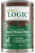 Nature's Logic Grain-Free Canned Dog Food - 95% Animal Proteins - 100% Natural Wet Dog Food Cans - No Common Allergens - All Life Stages - Ideal for Sensitive Dogs - Venison (13.2 oz, 12 pack)