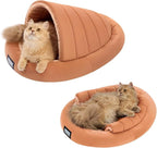 BALANCE 2 in 1 Cat Bed Cave for Kittens and Small Dogs, Cat Tents for Indoor Cats, Covered Cat Beds with Removable Cushion, Calming Cat Nest, Cat Hideaway, Washable Cat House with Non-Slip Bottom