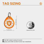 Cat Tags Personalized Small, QR Code Cat Name Tags for Kitten Collar, Scan Location Alerts, Orange S