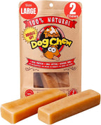 Tibetan Dog Chew Yak Cheese Sticks (2 Large Chews) - Handmade Treats for Large Dogs, Long-Lasting, Easy to Digest, Grain-Free, Gluten-Free, Supports Dental Health, for Aggressive Chewers