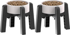 CZPET Dog Bowl Stand with Adjustable Width [2 Pack, Stand Only], Elevated Pet Water & Food Feeder for Medium Pets, Stable and Anti-Slip Raised Bowl
