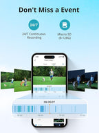 DEKCO 2 Pack Outdoor Security Camera with 2K Color Night Vision, Pan Rotating 180° Wired WiFi Camera Support 24/7 Recording, 2.4GHz WiFi, AI Human Auto Tracking, Work with Alexa/Google Assistant