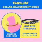 Travel Cat Breakaway Cat Collar - Black Adjustable Cute Cat Collar with Quick Release Safety Buckle for Boy and Girl Cat - Nylon 8-13 inch Length Kitten Collar with Metal D-Ring, Machine Washable