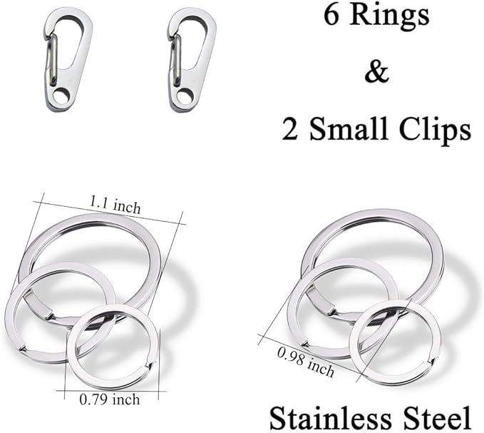 IVIA Dog Tag Clips / 2 Pack/Multiple Size 304 Stainless Steel Quick Clip with Rings/Easy Change Dog Cat ID Tag Holder for Small pet Collars and Harnesses.(2 Small Silver)