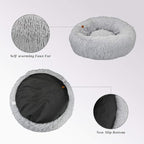 Calming Cat Beds for Indoor Cats, Anti Anxiety Round Fluffy Plush Faux Fur Cat Bed, Washable 23 inches Small Dog Bed & Cat Bed