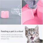 MILIFUN Double Dog Cat Bowls - Pets Water and Food Bowl Set, 15°Tilted Water and Food Bowl Set with Automatic Waterer Bottle for Small or Medium Size Dogs Cats