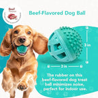 Treat Dispenser Ball Toy, Beef Flavored Interactive Dispensing, Floatable Dog Toys with Treats