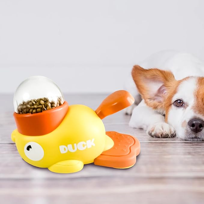 2-in-1 Interactive Slow Feeder Dog and Cat Slow Feeder Bowl Enrichment Toys Interactive Dog Toys Perfect for Small to Medium Puppy Duck-Shaped Puzzles Promotes IQ Training, Reduces Bloating