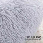 Cat Beds for Indoor Cats, Dog Bed, Cat Bed, Machine Washable, Fluffy Round Pet Bed Non-Slip, Autumn and Winter Warmth, Cuddler Cushion Self Warming (Grey, 30 inch)