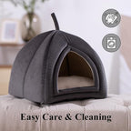 KASENTEX Cozy Small Pet Bed - Ultra Soft Plush Cushion for Cats and Small Animals, Washable Sleeping Pad, Perfect for Indoor Pets, 11 Inches, Dark Grey