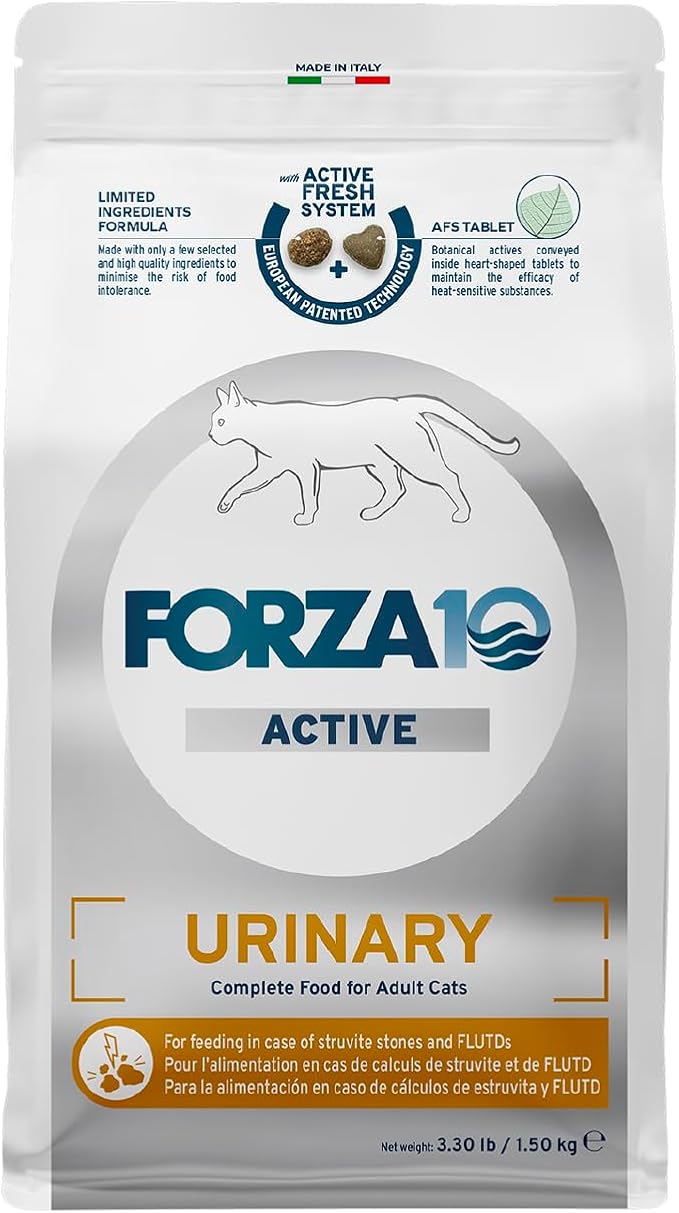 Forza10 - Cat Food, Limited Ingredient Cat Food for Urinary Health and UTI Support, Non-GMO, Fish Flavor, Made in Italy (3.3 lb)