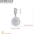 GEMDAZZ Sparkling Puppy Paw Print Charms in 925 Sterling Silver, Pave Dog Pawprint CZ Round Beads and Always in My Heart Charms, Gift for Animal Lover, fit European Women Bracelet/Necklace