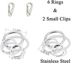 IVIA Dog Tag Clips / 2 Pack/Multiple Size 304 Stainless Steel Quick Clip with Rings/Easy Change Dog Cat ID Tag Holder for Small pet Collars and Harnesses.(2 Small Grey)