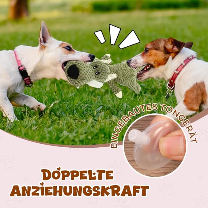 Indestructible Dog Toys,2025 New Dogs Plush Toy for Aggressive Chewers,Squeaky Durable Chew Toy for Indoor Pups Teething, Stuffed Toys for Small Medium Large Animals (A-Grey+Green)