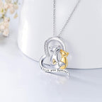 Black Cat/Fox/Owl/Panda/Butterfly/Cat/Dog Paw Print/Mushroom for Women Sterling Silver Animal Pendant Necklace Jewelry Christmas Birthday Gifts for Couples Sisters