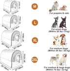 ANPPEX Large Igloo Dog House Indoor,2XL Size Dog Cave for Large and Medium Dogs,2-in-1 Washable Covered Dog Bed,Brown