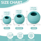 Long-Lasting Interactive Dog Lick Toy, Stuffable Dog Enrichment to Keep Dogs Busy, Wobbly Treat Dispensing Freezable Licking Toys, Food-Grade Safe (Teal Blue,L)