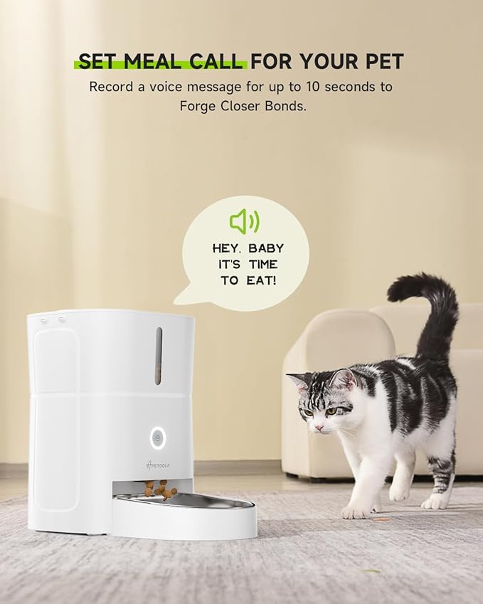 Cat Water Fountain Stainless Steel 4.5L +3L Automatic Cat Feeder， 5G & 2.4G Wi-Fi Cat Food Dispenser Pet Feeder Set