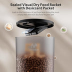 Automatic Cat Feeders, 5L Large Capacity, Timed Feeding Dry Food, Dual Power Design, Programmable Portion Size, 1-6 Meals Per Day, with Desiccant, Suitable for Small Pets Food Dispenser, Black