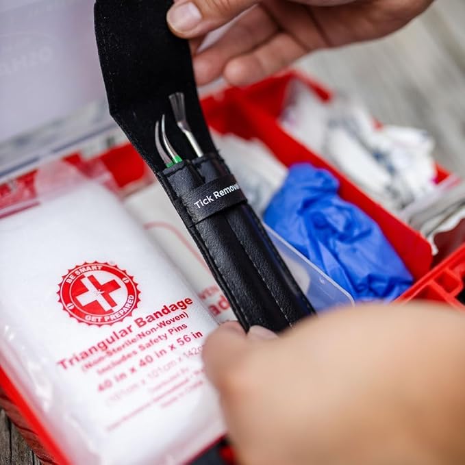 TickCheck Premium Tick Remover Kit - Stainless Steel Tick Remover + Tweezers, Leather Case, and Free Pocket Tick Identification Card (5)