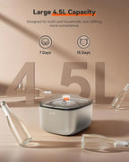 3L Automatic Cat Feeder +Wireless Cat Water Fountain Stainless Steel 4.5L Set, 5G & 2.4G Wi-Fi Pet Food Dispenser Pet Feeder, Pet Dry Food, 1-10 Meals Per Day