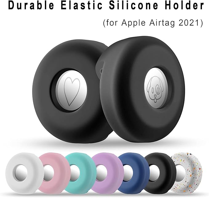 for Airtag Holder for Dog Collar, Cibaabo Silicone Air Tag Case Cover Compatible with Apple Airtags for 0.8-1.2inch Cat Pet Collar Harness Loop